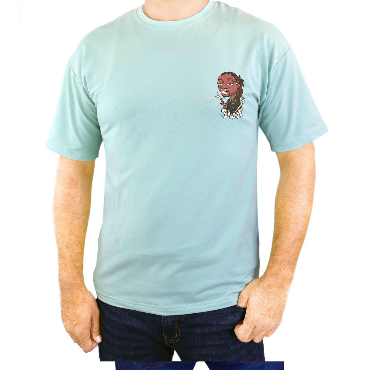 Snoop Dag Art Collective New Premium Sleeve Men`s T-shirt (Blue)