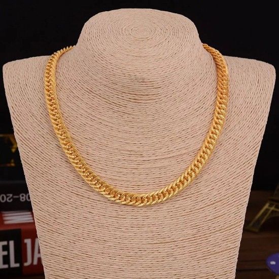 Solid Finish Stainless Steel Miami Cuban Link Chain Golden
