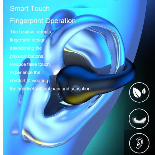 R15 LED Digital Display Ear Clip Wireless Noise Reduction Bluetooth Headphone (White)