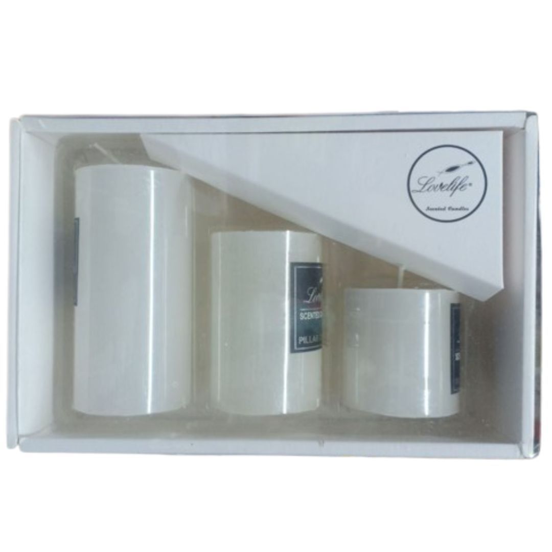 LoveLife Scented Candles White, 3Pcs