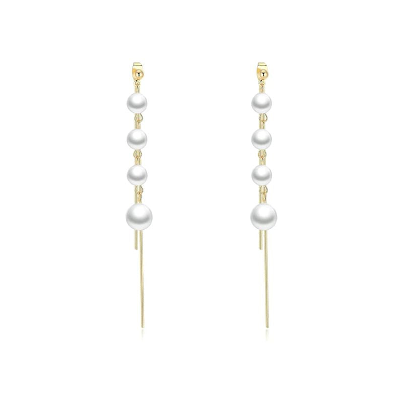 Pearl Patched Multi Layered Earrings Pair - Golden - Shop N Save