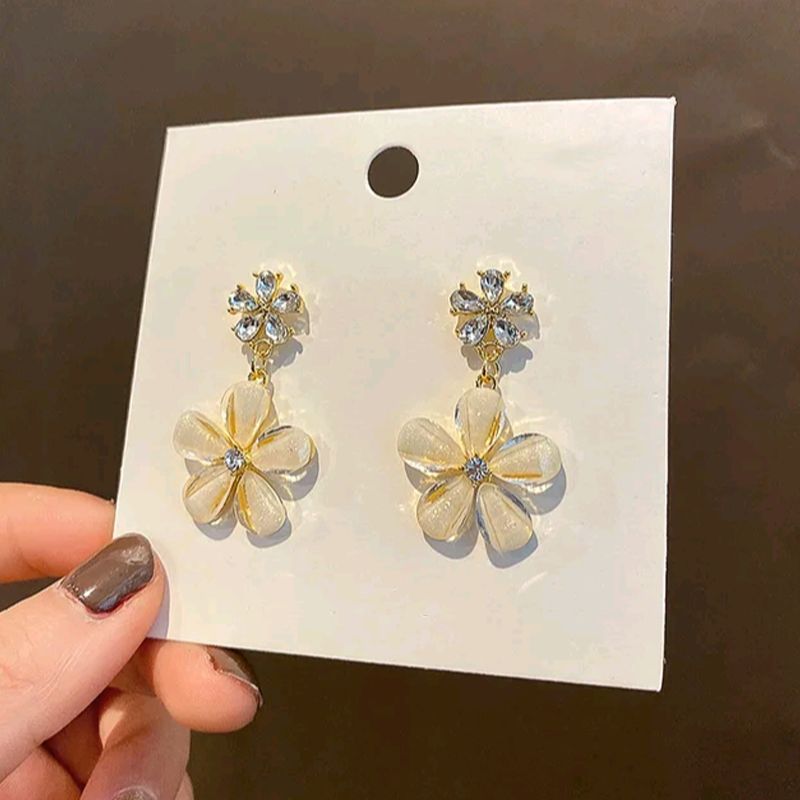 Crystal Zircon Double Studs: Fashion Silver Earrings for Women - Shop N Save