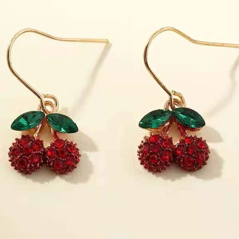Cherry Rhinestone Drops: Adorable, Versatile Earrings for Gifting - Shop N Save