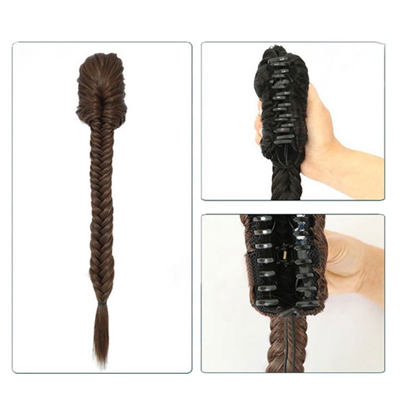 Hand-Woven Fishbone Braid Ponytail: Douyin Store, High Fake Ponytail