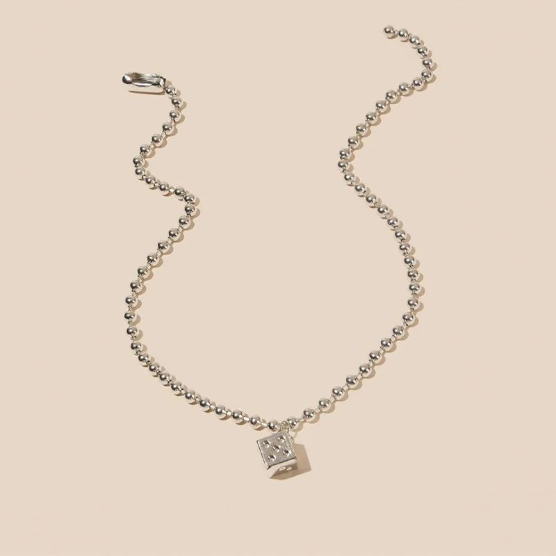 Sleek Cylindrical Bead Necklace - Minimalist Single-Piece Jewelry - Shop N Save