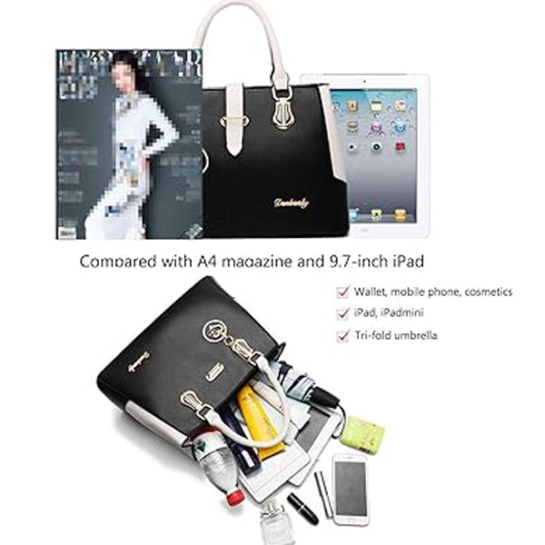 Women Elegant Fashion Wide Capacity Handbag - Black - Shop N Save