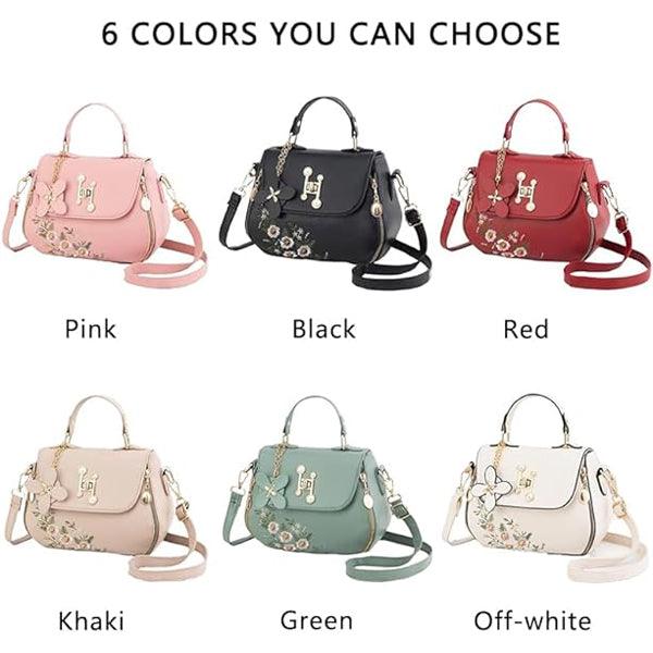 Floral Embroidered Girls Fashion Synthetic Messenger Bags - White - Shop N Save