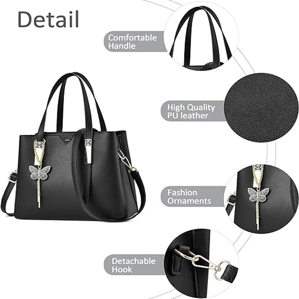 Large Capacity Solid Color Popular Handbag - Black