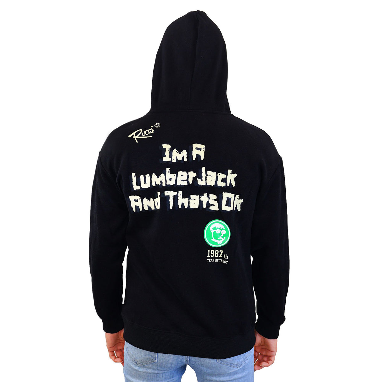 Mens Sweatshirt Rucci Hoodie Pullover Sweater - (Black)