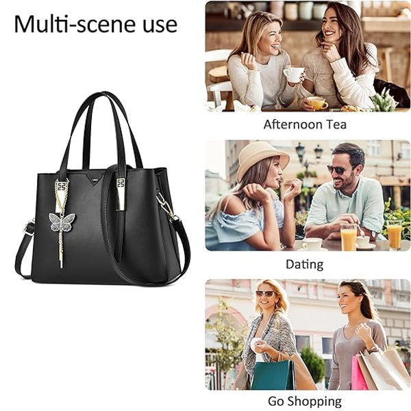 Large Capacity Solid Color Popular Handbag - Black