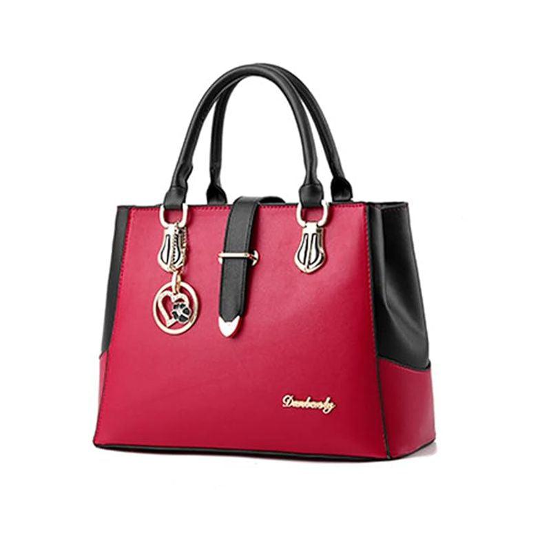 Women Elegant Fashion Wide Capacity Handbag - Wine Red - Shop N Save