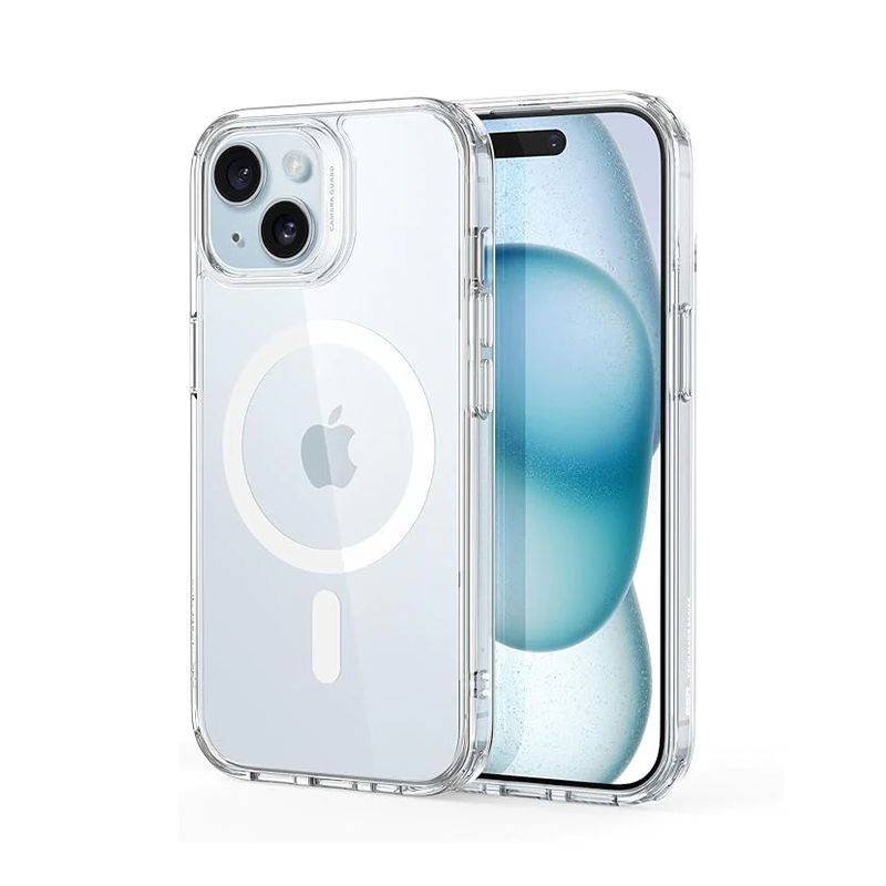 Transparent Magnetic Case for iPhone 15 Shockproof, Hard PC - Shop N Save