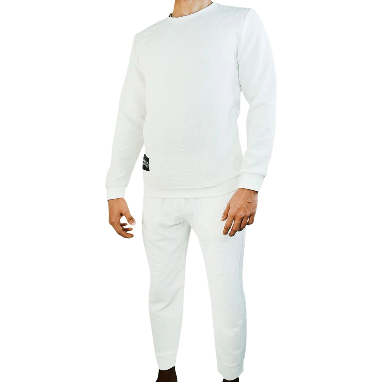 White Men's Tracksuit Long Sleeve Pullover Jogging Track Suit Athletic Casual
