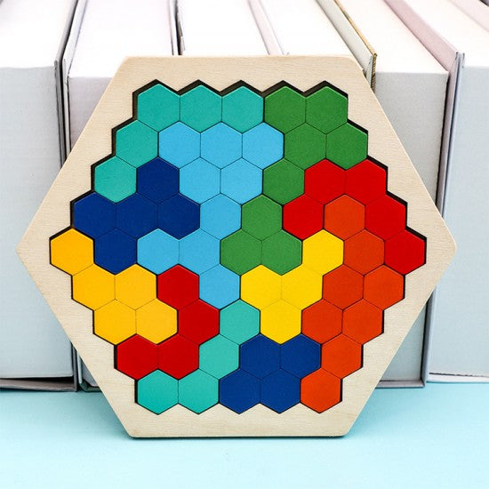 Wooden Color Imposition New Born Early Education Honeycomb Puzzle