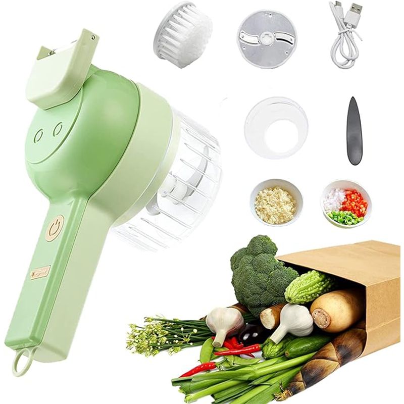 4 In 1 Handheld Fast Cut Food Processor - Green - Shop N Save