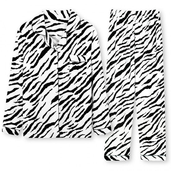 Zebra Printed Pajamas 2 Pcs Set For Women Sleepwear Homewear Nightwear