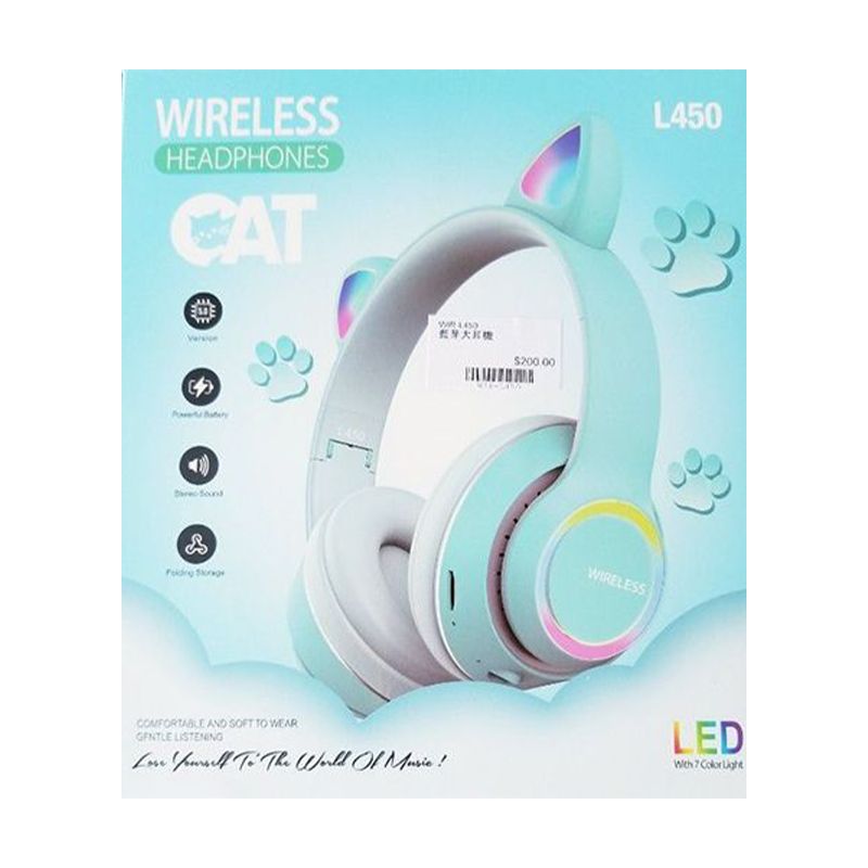 Cat Ear Headphones L450: Luminous, Over-Ear, Wired Music Experience - Shop N Save