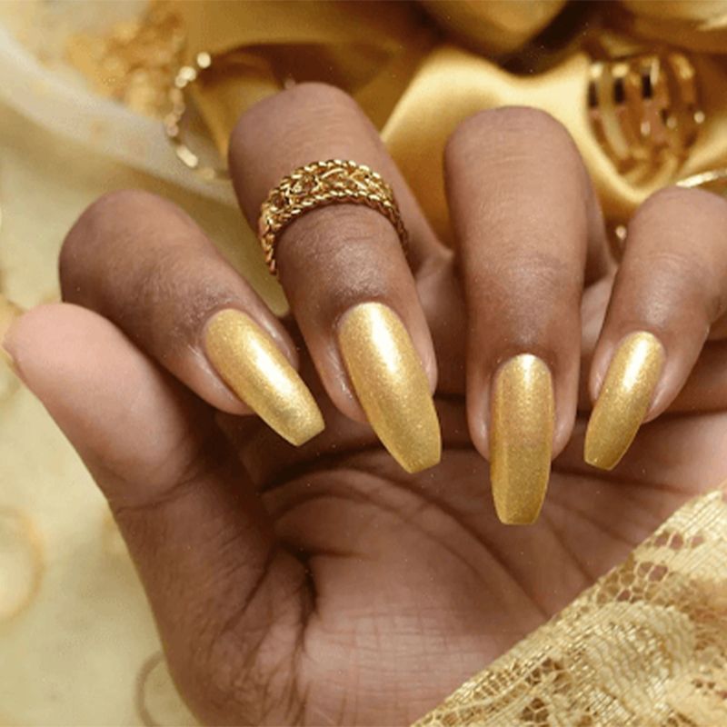 Nail Polish - Quick-Dry, Non-Toxic Beautiful Color - Glitter Golden (043)