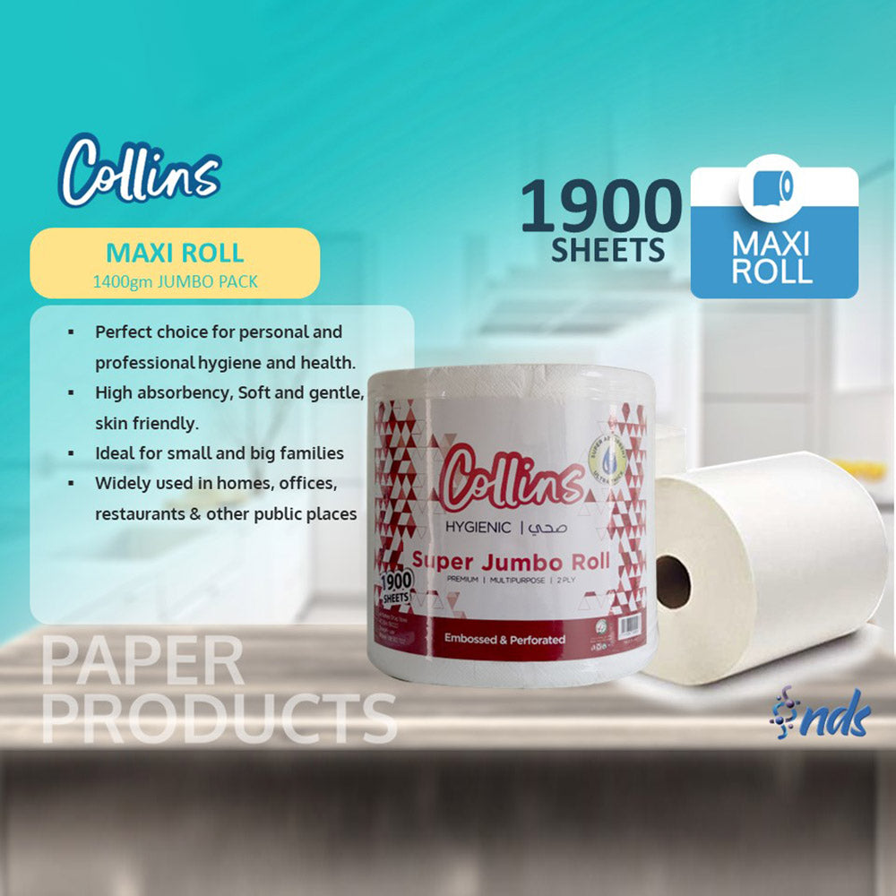 Collins Jumbo Maxi Roll - 1900 Sheets, Embossed, High Absorbency - Shop N Save