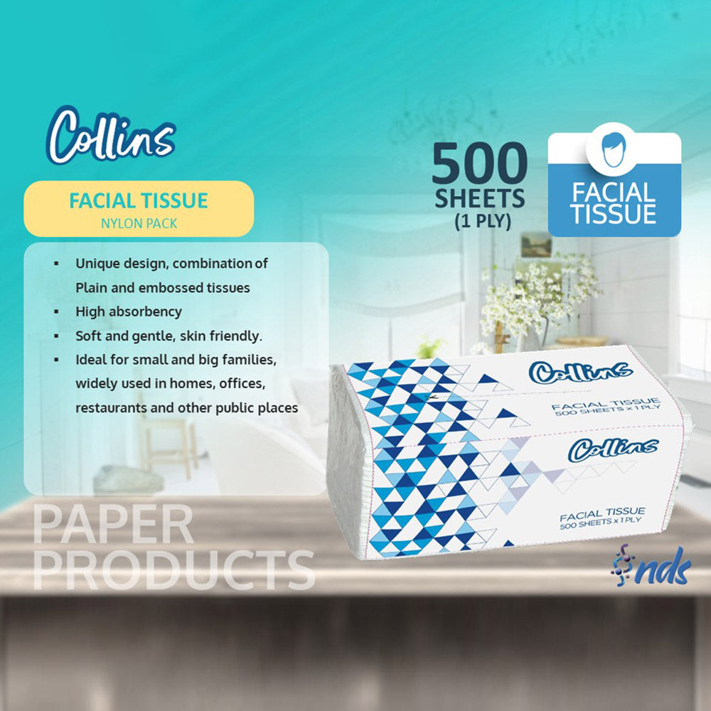 Collins Nylon Tissues: 500 Sheets, 1 Ply, Pack of 4 Value - Shop N Save
