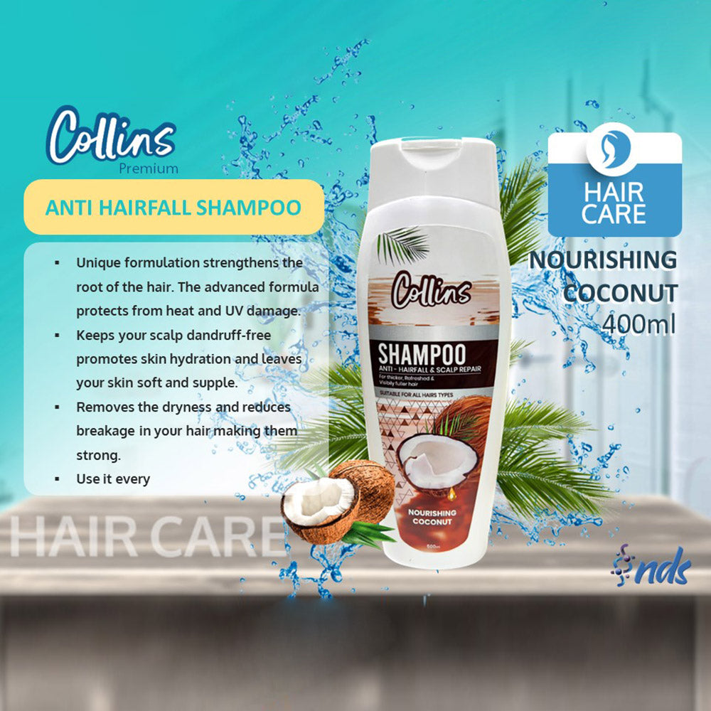 Collins Anti Hair Fall Shampoo - Coconut Infusion, 400ml - Shop N Save