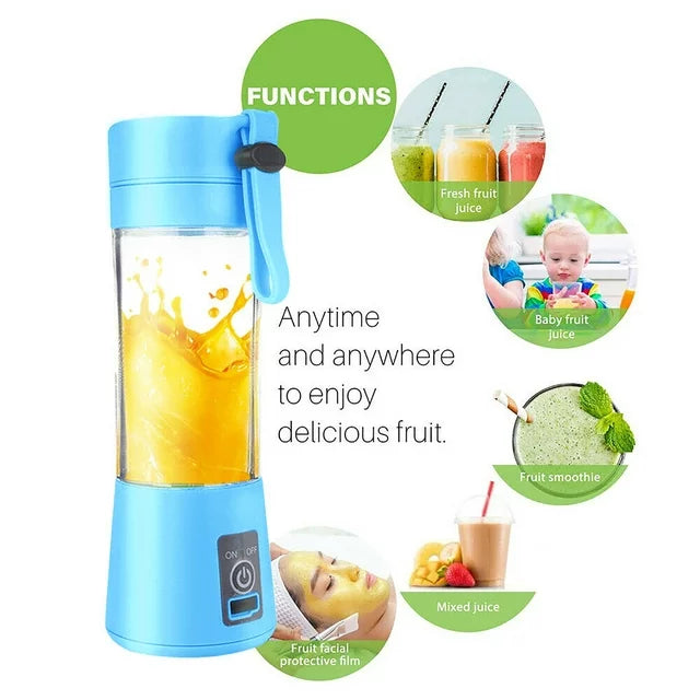 Portable USB Juicer: Rechargeable Blender for On-the-Go Mixing - 380ml - Shop N Save