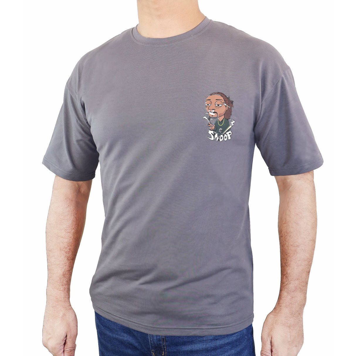 Snoop Dag Art Collective New Premium Sleeve Men`s T-shirt (Grey)