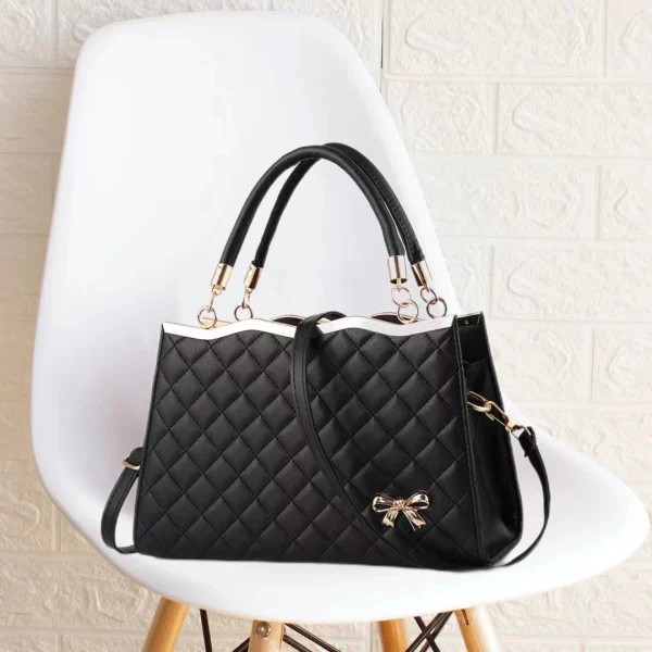 Elegant Black Geometric Handbag: Stylish, High Quality, Versatile Chic - Shop N Save