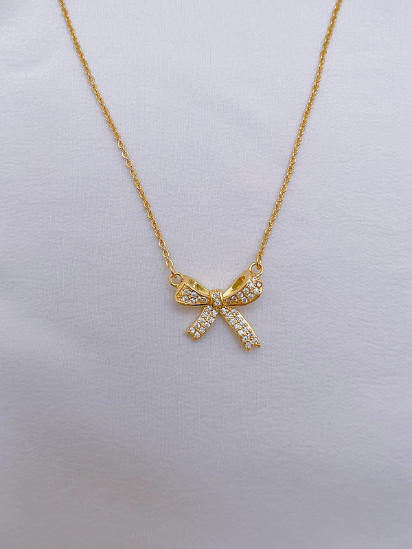Bonnie's Bow Necklace: Elegant Ribbon Design Jewelry - Shop N Save