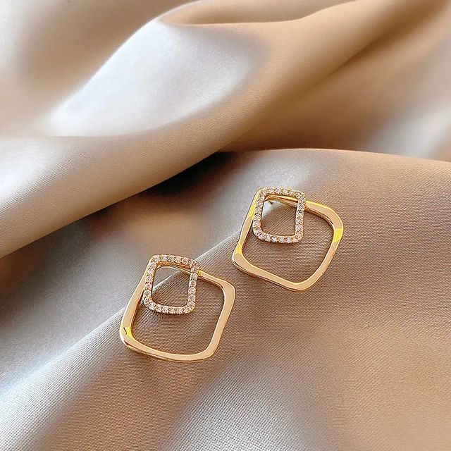 Crystal Square & Pearl Earrings: Charming Engagement Jewelry - Shop N Save