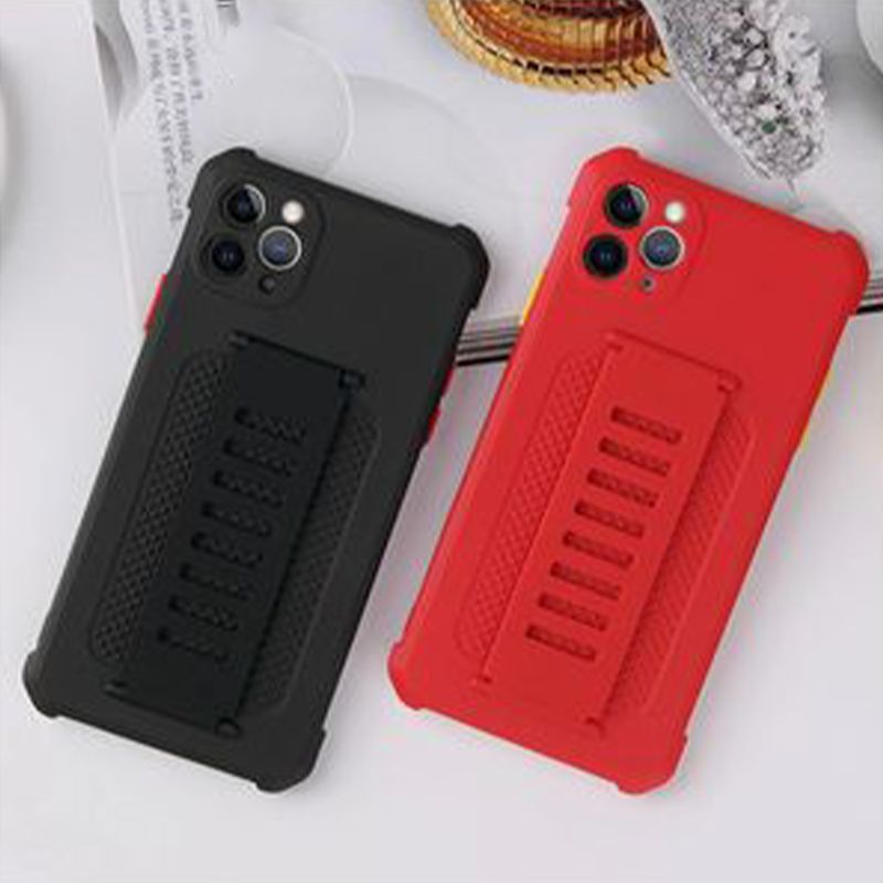 iPhone 12 Pro Max Silicon Cover with Handle | Protective Case (Black) - Shop N Save