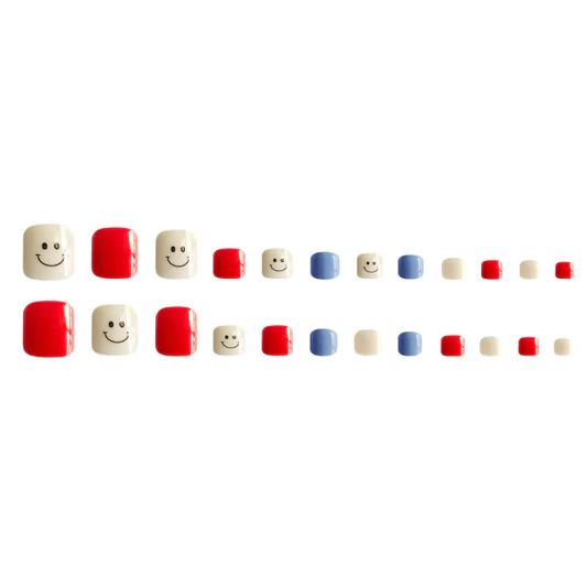 Cute Smile Nails Set - 24 Pieces with Glue, Multi-Color Variety - Shop N Save