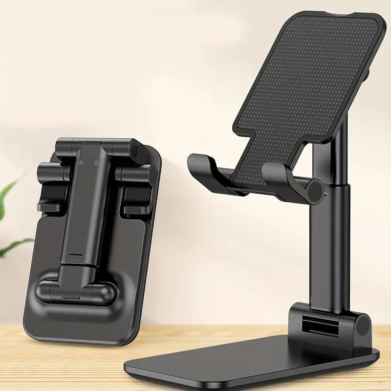 Adjustable Desk Phone Stand: Foldable, Portable, Desktop Compatible - Shop N Save