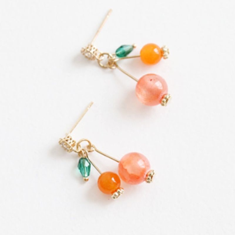Cute Cherry Cubic Earrings: Drop Fashion, Playful Style - Shop N Save
