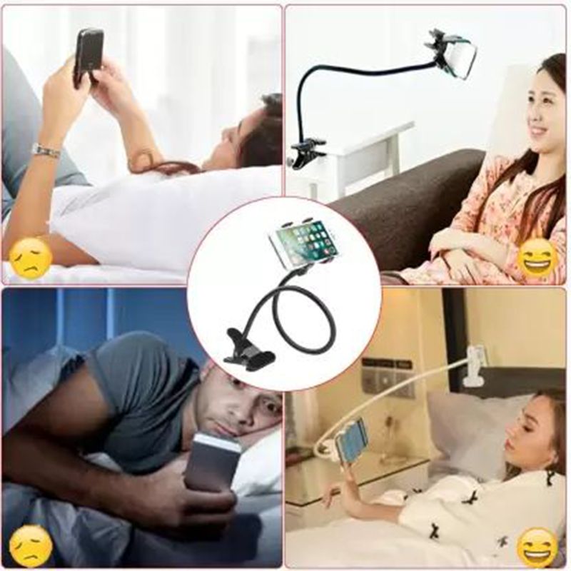 Flexible Phone Holder: Universal, Snack-Style, Hands-Free (Black) - Shop N Save