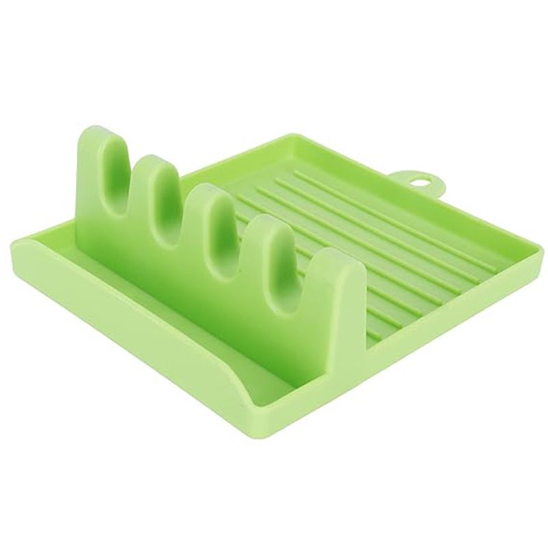 Green Kitchen Organizer: Wall-Mount Rack for Utensils, Lids - Shop N Save