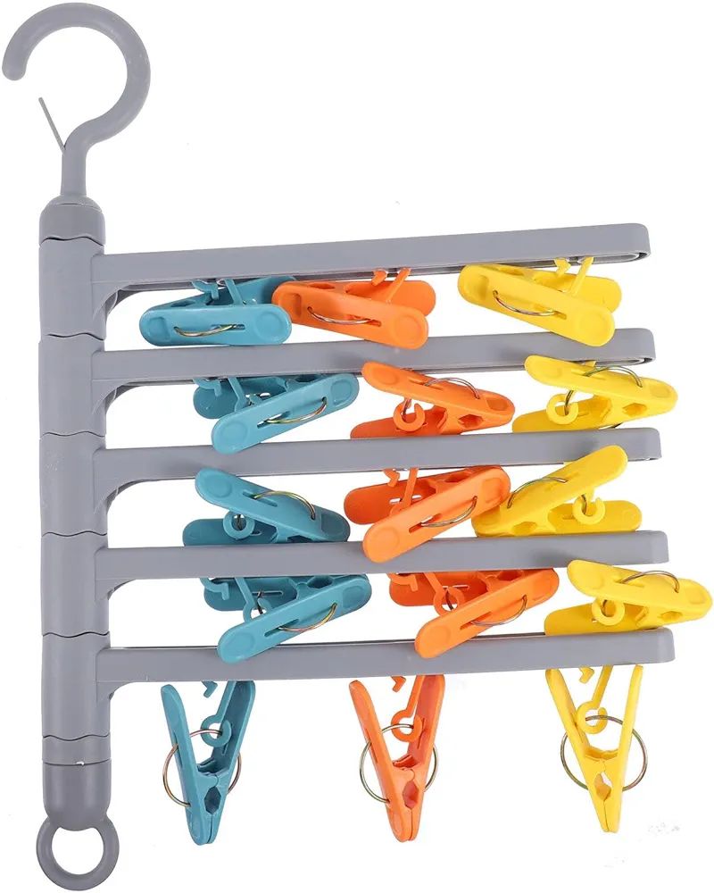 Veemoon Foldable Laundry Hanger: Stainless Clips, Outdoor Travel - Shop N Save