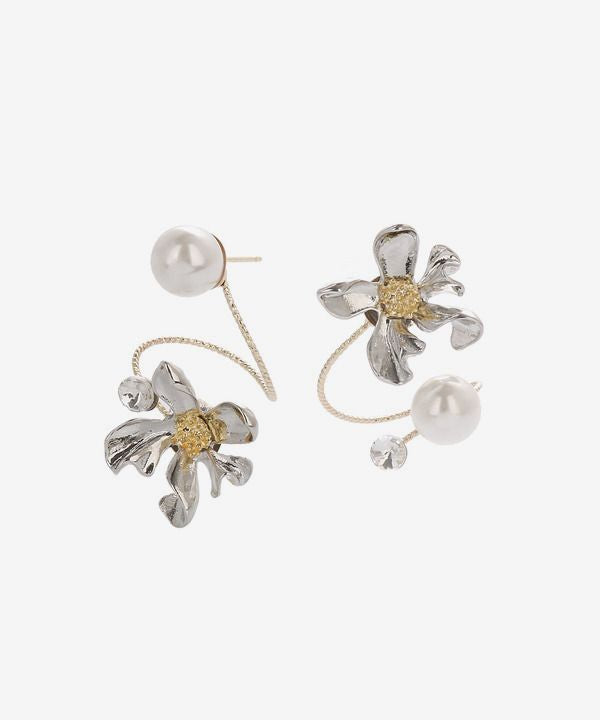 Floral Pearl Dangle Earrings: Elegant Bloom Jewelry for Stylish Women - Shop N Save