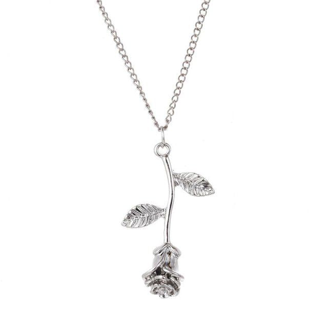 Rose Flower Necklace: Gold-Plated, Gift for Women, Timeless Design - Shop N Save