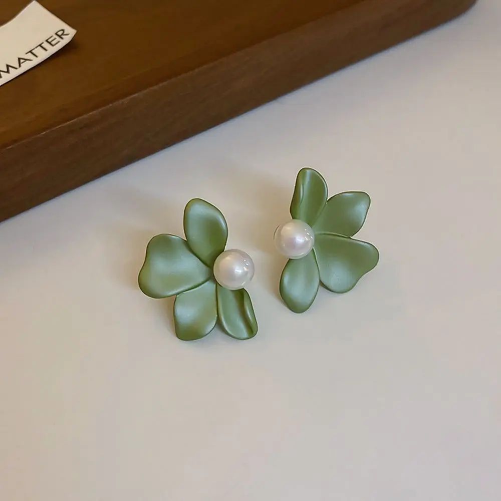 Korean Pearl Flower Earrings: Simple Silver Studs, Fashion Jewelry - Shop N Save