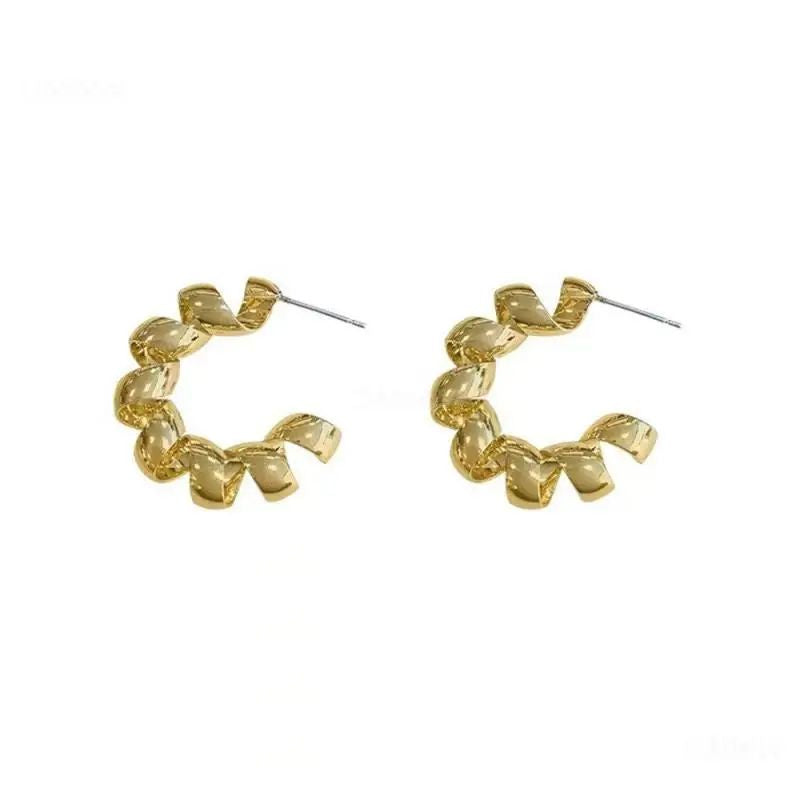 Gold Geometric Hoop Earrings: Punk, Hip Hop, Fashion Jewelry - Shop N Save