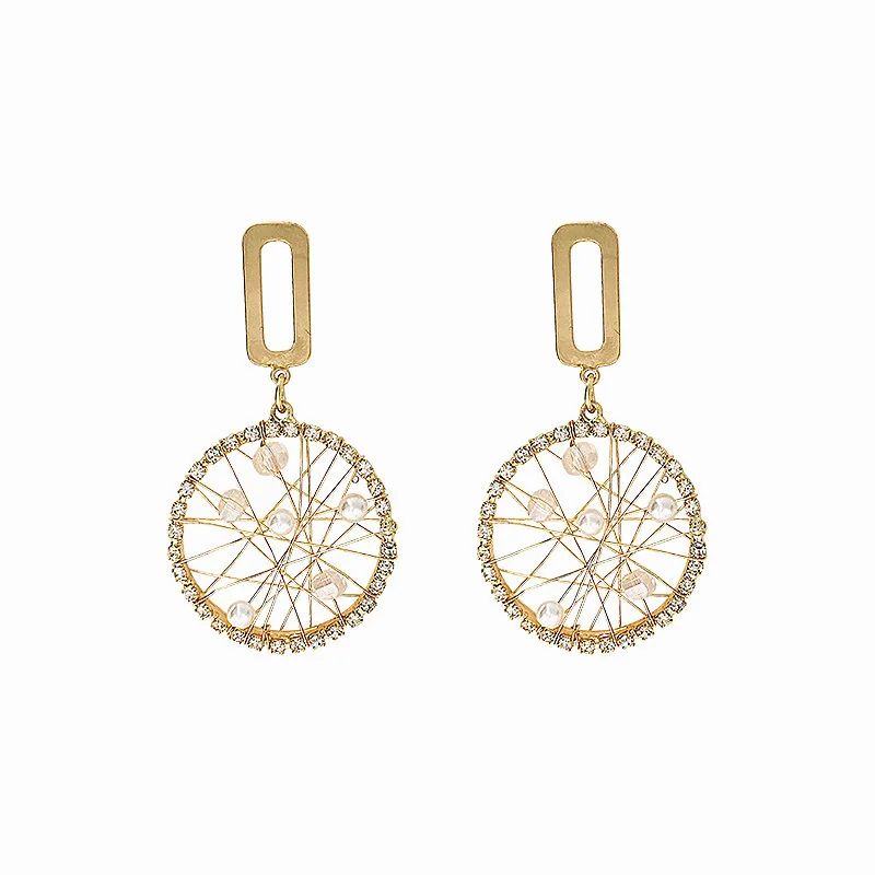 Golden Dreamcatcher Earrings: Retro Hong Kong Style Diamonds - Shop N Save