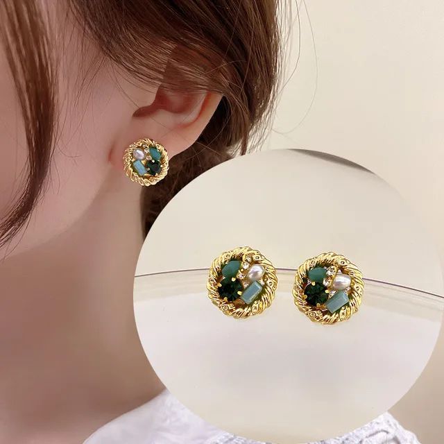 Geometric Pearl Statement Earrings: Trendy Round Jewelry Gifts - Shop N Save