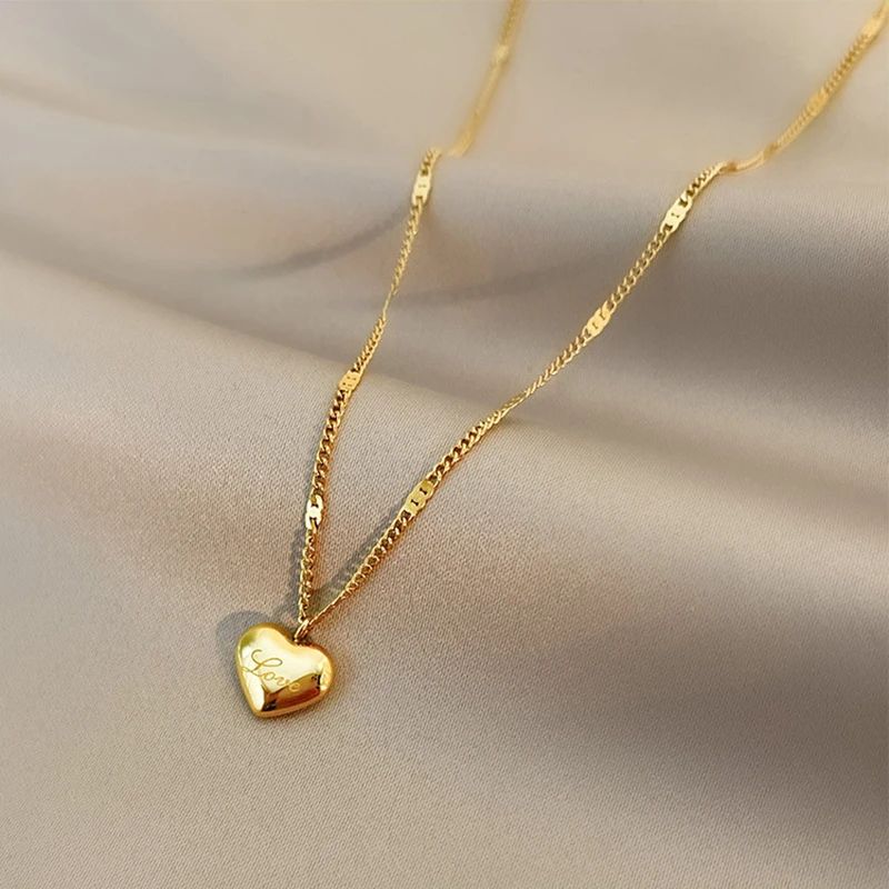 XIYANIKE Gold Heart Necklace: 316L Stainless Steel, 2021 Trend - Shop N Save