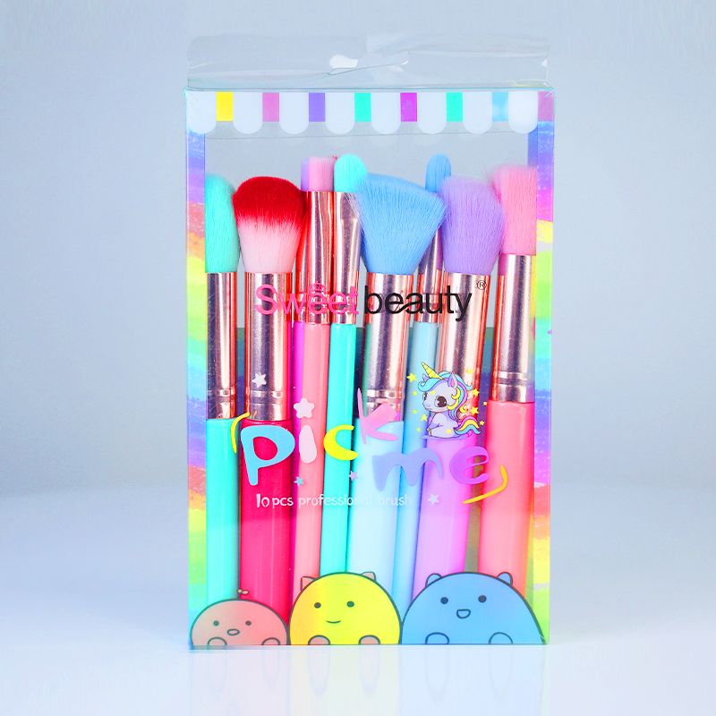 Sweet Beauty 10-Piece Brush Set: Professional Makeup Essentials - Shop N Save
