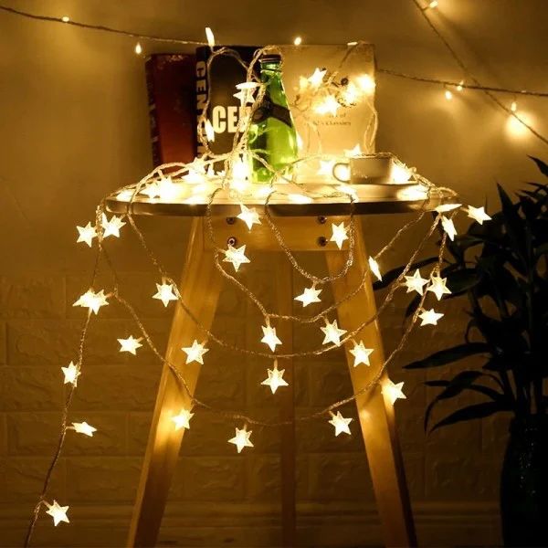 Star Fairy Lights: Yellow Glow, Indoor/Outdoor, Easy Install 2M - Shop N Save