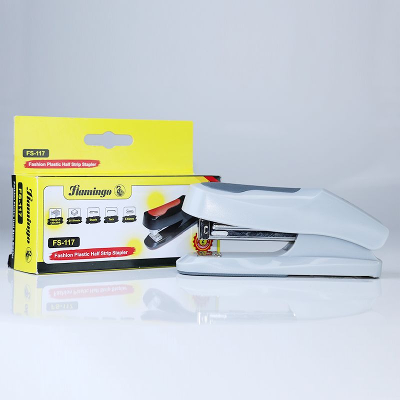 Flamingo FS-117 Stapler: Durable, Compact, Reliable Performance (White) - Shop N Save