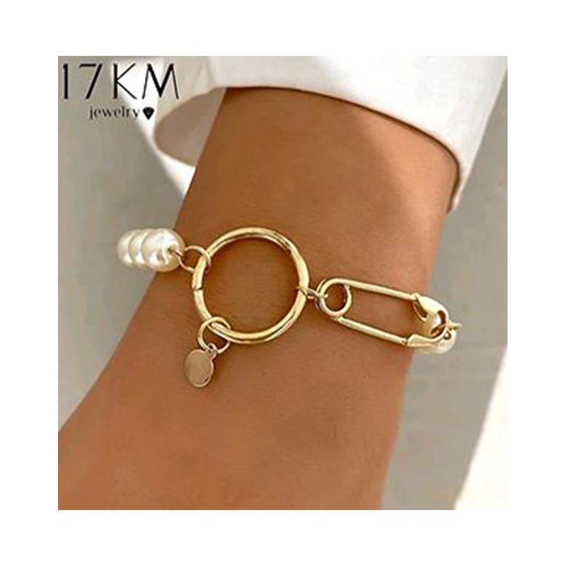 Punk Gold Chain Bracelet with Heart Cross Pendant - Shop N Save