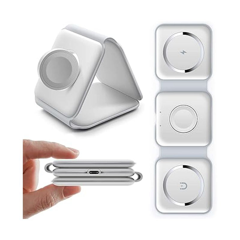 3-in-1 Magnetic Wireless Charger: Fast, Convenient, Multi-Device Charging - Shop N Save