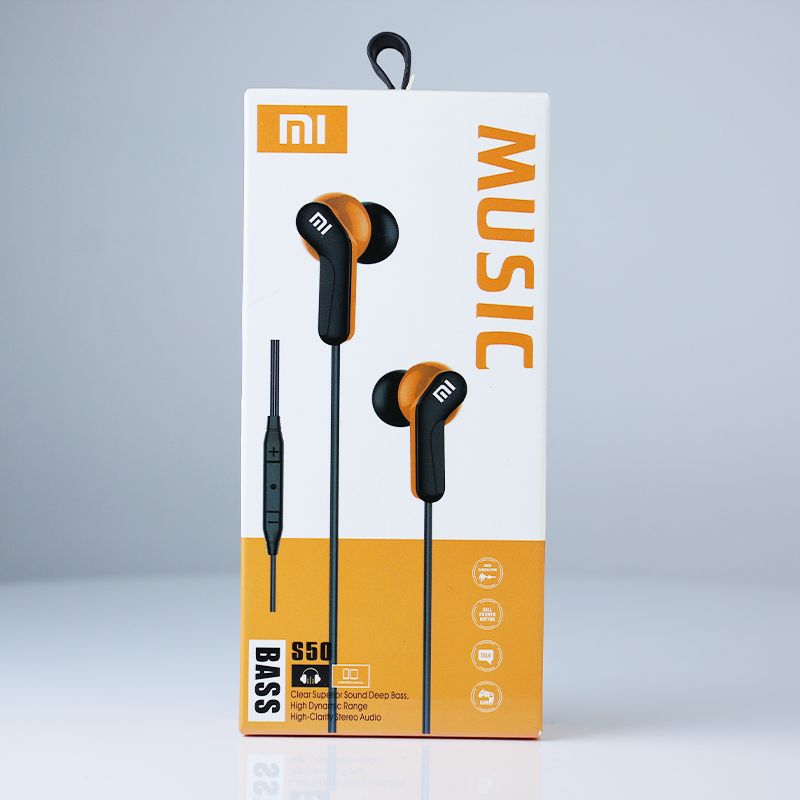 Mi S50 Bass Handsfree: Clear Calls, Comfort Fit, Tangle-Free (orange Black) - Shop N Save